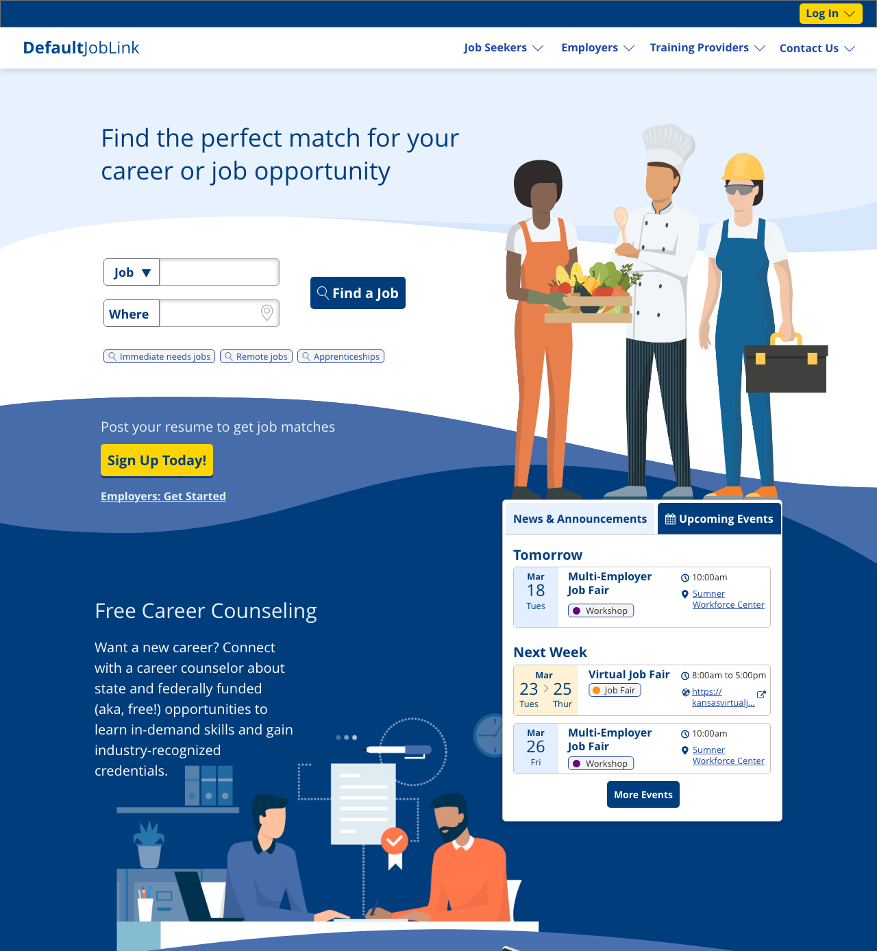 Mockup for redesigned home page.