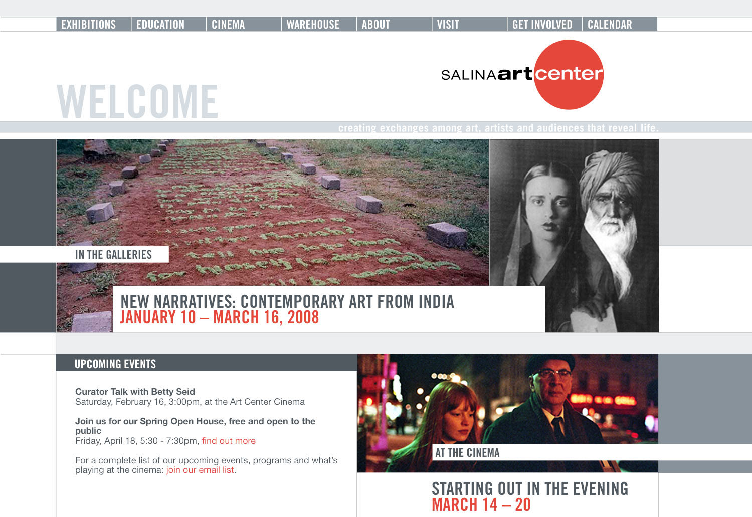 Salina Arts Center website design